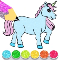 Glitter White Pony Coloring